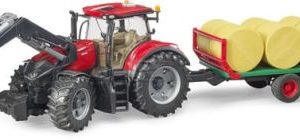 Tractor Case IH Optum 300 CVX cu incarcator frontal si remorca baloti U03198