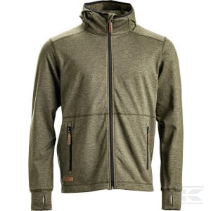 Bluza polar cu fermoar si gluga, barbati, masliniu, marime 3XL KW5011201802062